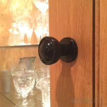 No. 6310 Black real Bakelite 35mm cupboard knob. Also available in Mottled Brown.