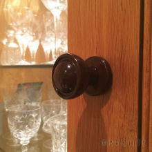 No. 6310 Mottled Brown real Bakelite 35mm cupboard knob. Also available in Black.
