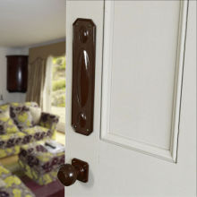 No. 6270 Mottled Brown real Bakelite finger plate with No. 6115 stepped round door knob. Also available in Black
