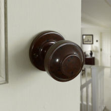 No. 6115 real Mottled Brown Bakelite door knobs with round back-plate. Black also available.